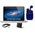 Restored Apple 13.3-inch MacBook Pro Laptop 2.5GHz Intel Core i5 8GB RAM Mac OS 500GB HDD Black Case Wireless Mouse and Headset Bundle - Silver (Refurbished)