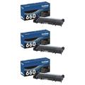 Brother Genuine High Yield Toner Cartridges TN660 Replacement Black Toner Three Pack Page Yield Up To 2 600 Pages/Cartridge