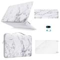 Mosiso 5 in 1 New Macbook Air 13 Inch Case A2337 M1 A2179 2020 Release Hard Case Shell Cover&Sleeve Bag for Apple MacBook Air 13 with Retina Display andTouch ID White Marble