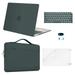 Mosiso 5 in 1 New Macbook Air 13 Inch Case A1932 2019 2018 Release Hard Case Shell Cover&Sleeve Bag for Apple MacBook Air 13 with Retina Display andTouch ID Midnight Green