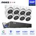 ANNKE 5MP H.265+ Super HD Poe Network Video Security System 8pcs Waterproof Outdoor POE IP Cameras White Dome PoE Camera Kit with 1T Hard Drive