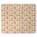 Fruits Mouse Pad Summer Fruits Pattern with Pears Figs Strawberries and Kiwi Exotic Arrangement Rectangle Non-Slip Rubber Mousepad Multicolor by Ambesonne