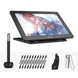 BOSTO 16HD 15.6 Inch IPS Graphics Drawing Tablet Display Monitor 1920 * 1080 High Resolution 8192 Pressure Level with Rechargeable Stylus Pen/ 20pcs Pen Nips/ 16GB USB Disk/ Glove/ Cleaning