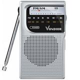 Vondior AM/FM Battery Operated Portable Pocket Radio - Best Reception and Longest Lasting. AM FM Compact Transistor Radios Player