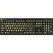 Logickeyboard LargePrint Yellow on Black PC Nero Slimline Keyboard US English