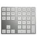 Wireless Numeric Keyboard Aluminium 34 Key Bluetooth Keyboard Built-in Rechargeable Battery Keypad for Windows/ios/Android (Silver)