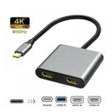 MELLCO USB Type C Hub To Dual 4K HD H DMI USB 3.0 PD Charge Port USB-C Docking Station Adapter Support Dual-Screen Display For MaC Book