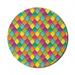 Geometric Mouse Pad for Computers Vivid Colored Stained Glass Style Pattern Wavy Lines Curves Oval Shapes Modern Round Non-Slip Thick Rubber Modern Mousepad 8 Round Multicolor by Ambesonne