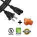 AC Power Cord 2 Prong Figure 8 cable for Sansui HDLCD 19 22 26 32 LCD HD TV - 1ft