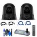 2 x Sony SRG-300H 1080p Desktop & Ceiling Mount Remote PTZ Camera with 30x Optical Zoom (Black) (SRG-300H) + Sony RM-IP10 IP Remote Controller + 2 x Ethernet Cable + Cleaning Set - Bundle