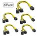 AMERTEER 5 Pack 6 Pin PCIe-2 x PCIe 8 (6 + 2) Pin Motherboard Graphics Video Card PCI-e Splitter Hub Power Extension Cable Graphics Card Power Extension Mining Line