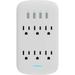 AblePower 6 Outlet Wall Tap Surge Protector w/4 USB Ports 490J