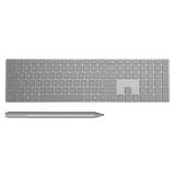 Microsoft Surface Keyboard Gray+Surface Pen Platinum - Bluetooth Connectivity - QWERTY Key layout - 4 096 Pressure Points for Pen - Tilt Support to shade drawings - Sleek & Simple Design