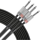 Livewire Advantage Interconnect Dual Cable 1/4 TS Male to 1/4 TS Male 3 ft. Black