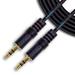 SatelliteSale Auxiliary 3.5mm Audio Jack Male to Male Aux Cable Universal Wire PVC Black Cord 3 feet