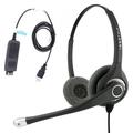 Professional Binaural Noise Cancel Mic USB PC Computer Headset for Softphones with Plantronics compatible QD