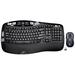 Logitech MK550 Wireless Wave Keyboard and Mouse Combo - Includes Keyboard and Mouse Long Battery Life Ergonomic Wave Design - Black