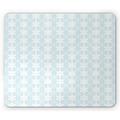 Floral Mouse Pad Geometric Design Vertical Flowers Pattern on Baby Blue Background Artwork Rectangle Non-Slip Rubber Mousepad Baby Blue and White by Ambesonne