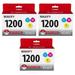 3 Pack PGI-1200 Cyan/Magenta/Yellow Ink Cartridges for MAXIFY MB2020 MB2120 MB2320 and MB2720 Printers 1500 Pages Yield 3 Pack