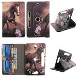 Brown Horse tablet case 7 inch for Universal 7 7inch android tablet cases 360 rotating slim folio stand protector pu leather cover travel e-reader cash slots