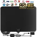 Amplified HD TV Antenna 2020 Upgraded Digital Indoor HDTV Antenna Up to 120 Mile Range 4K HD VHF UHF Freeview Television Local Channels Detachable Signal Amplifier and 16.5ft Longer Coax Cable