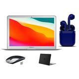 Restored Apple 13.3-inch MacBook Air Intel Core i5 4GB RAM Mac OS 128GB SSD Intel HD Graphics Bundle: Black Case Wireless Mouse Bluetooth/Wireless Airbuds By Certified 2 Day Express (Refurbished)