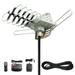 Amplified HD Digital Outdoor HDTV Antenna with Motorized 360 Degree Rotation UHF/VHF/FM Radio with Infrared Remote Control
