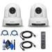 2 x Sony SRG-X120 1080p PTZ Camera with HDMI IP & 3G-SDI Output (White) (SRG-X120/W) + 2 x Cat5e Ethernet Cable + Cleaning Set + 2 x HDMI Cable - Bundle