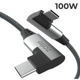 Right Angle USB 3.0 USB C to USB C Cable FAST Charger L Shape PD Cord Compatible with iPhone 15 Pro Max MacBook Air Pro iPad Mini 6 iPad Air 4th 5th Gen Laptops Tablets (4 FT)