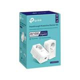 TP-Link AV1000 Powerline Ethernet Adapter (TL-PA7017P KIT) - Gigabit Port Plug and Play Extra Power Socket for Additional Devices Ideal for Smart TV