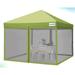 Quictent 10x10 Ez Pop up Canopy Screen House with Netting Instant Outdoor Canopy Tent Mesh Sideswalls-3 Colors (Green)