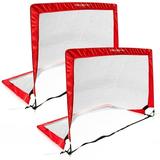 PowerNet 4 x 3 ft Rectangle Portable Pop Up Soccer Goal (2 Goals + 1 Bag)