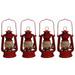 Lot of 4 - 8 Inch Red Hurricane Kerosene Oil Lantern Hanging Light / Lamp