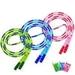 Jump Rope Adjustable Length Tangle-Free Segmented Soft Beaded Skipping Rope Fitness Jump Rope for Kids Man and Women Weight Loss 9.2 Feet Green+Pink+Blue