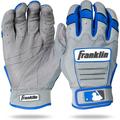 Franklin Sports MLB Batting Gloves - CFX Pro Adult Batting Gloves Pair - Baseball Softball Batting Gloves - Official MLB Baseball Batting Gloves Gray/Royal Adult Small