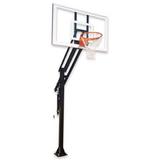 Attack Pro Steel-Glass In Ground Adjustable Basketball System Saddle Brown