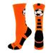 Soccer Ball Crew Socks (Neon Orange/Black Large)