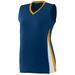 Augusta 1356A Girls Tornado Softball Jersey - Navy- Gold & White- Medium