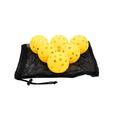 TheKidMall Outdoor Plastic Pickleball Balls with Mesh Drawstring Carrying Bag (Yellow 6-Pack)