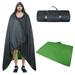 Flyingstar Wind and Waterproof Blanket Wearable Camping Blanket Hooded Blanket Poncho for Sports Stadium Beach Picnic Car or Pets Black / Green 55 x 80