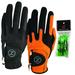 Zero Friction Male Men s Compression-Fit Synthetic Golf Glove (2 Pack) Universal Fit Black/Orange One Size