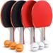 Abco Tech Ping Pong Paddle Set Table Tennis Set 4 Premium Rackets 6 Balls Rubber