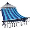 Sunnydaze Deluxe American Style 2-Person Hammock with Spreader Bars - Blue