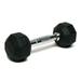 Well-Fit Rubber Hex Dumbbell 30 Lbs. Black