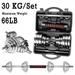 SAYFUT Dumbbell bar Set 30KG Dumbbells Bar Set for Bicep Tricep Chest Weight Lifting Training Exercise Sets Silver