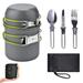 Suzicca Ultralight Camping Cookware Utensils outdoor tableware set Hiking Picnic Backpacking Camping Tableware Pot Pan 1-2persons