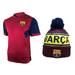 Icon Sports Men FC Barcelona Official Soccer Jersey and Beanie Combo 10 - Large