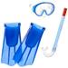 Speedo Kids Aqua Quest Mask Snorkel and Fins Set L/XL - Blue 827782667821