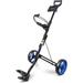 SereneLife 2 Wheel Lightweight Foldable Walking Golf Bag Push Cart Black