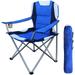 Camabel Folding Camping Lawn Padded Foldable Sports Chairs Lightweight Fold up Adult Camp Chairs with Cup Holder Highweight Capacity Bag Chair for Heavy Duty Beach Hiking Fishing Spectator Blue